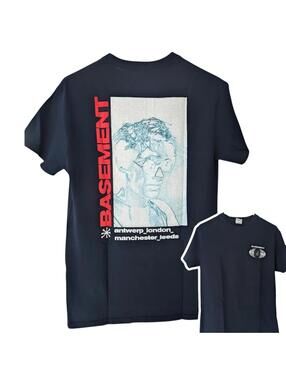 Basement Band Grunge Emo Shirt Small Black 2017 European Tour Graphic Tee 17x27